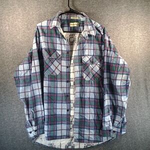Vintage Fieldmaster Flannel Shirt Mens XL Perma-Prest Plaid Made in the USA 90s